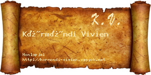 Körmöndi Vivien névjegykártya
