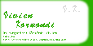 vivien kormondi business card