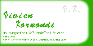 vivien kormondi business card